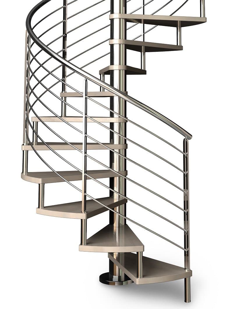 Stainless steel staircase railing with glass infill panels