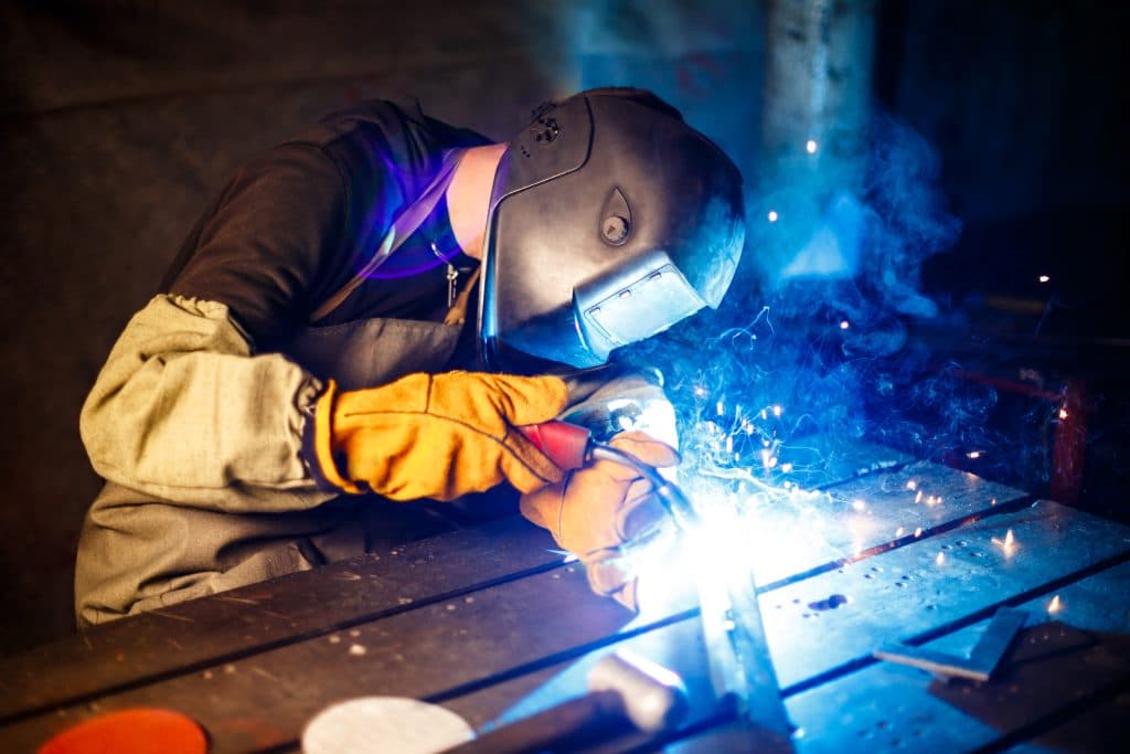 Custom steel fabrication at the workshop