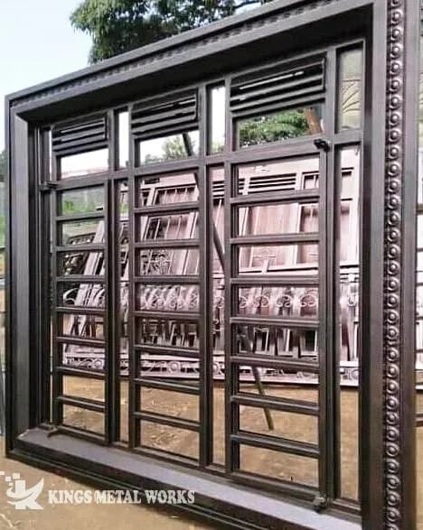 Thin-frame steel windows in a Kenyan residence