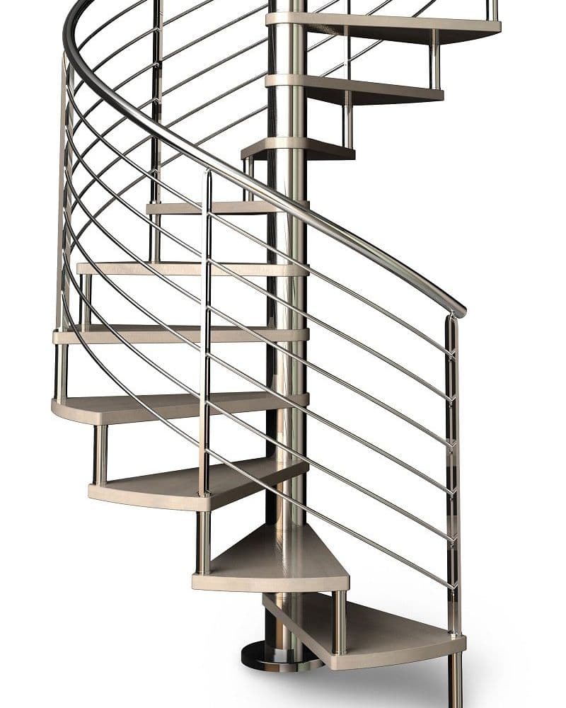 Stainless steel staircase railing with glass infill panels