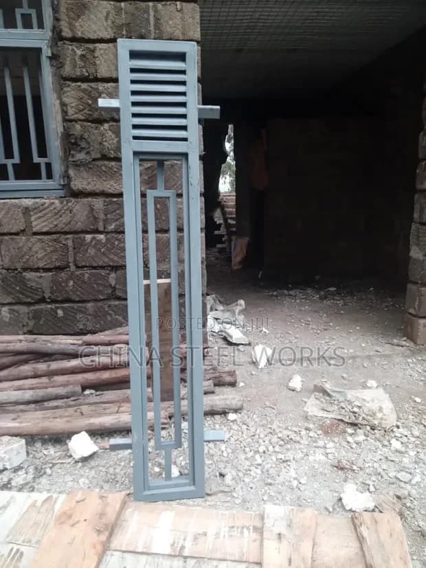 Steel casement window with built-in burglar-proof grille