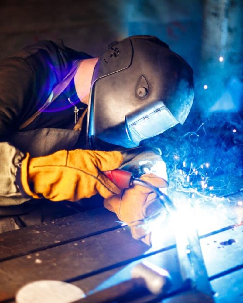 Custom steel fabrication at the workshop